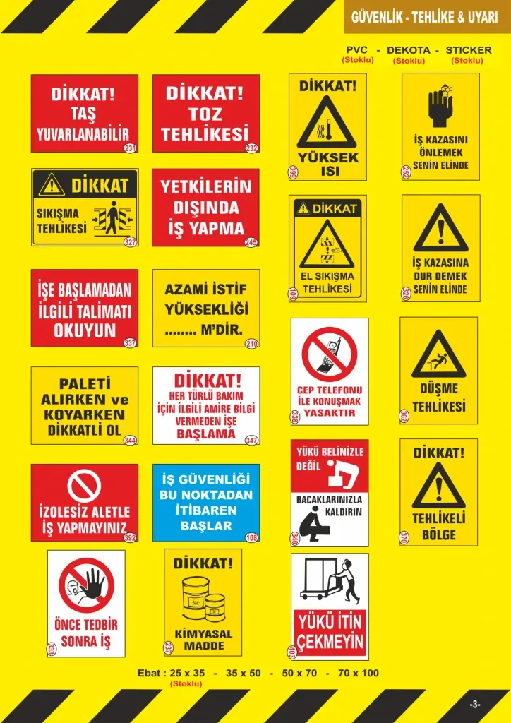 Fosforlu Uyarı Levhaları